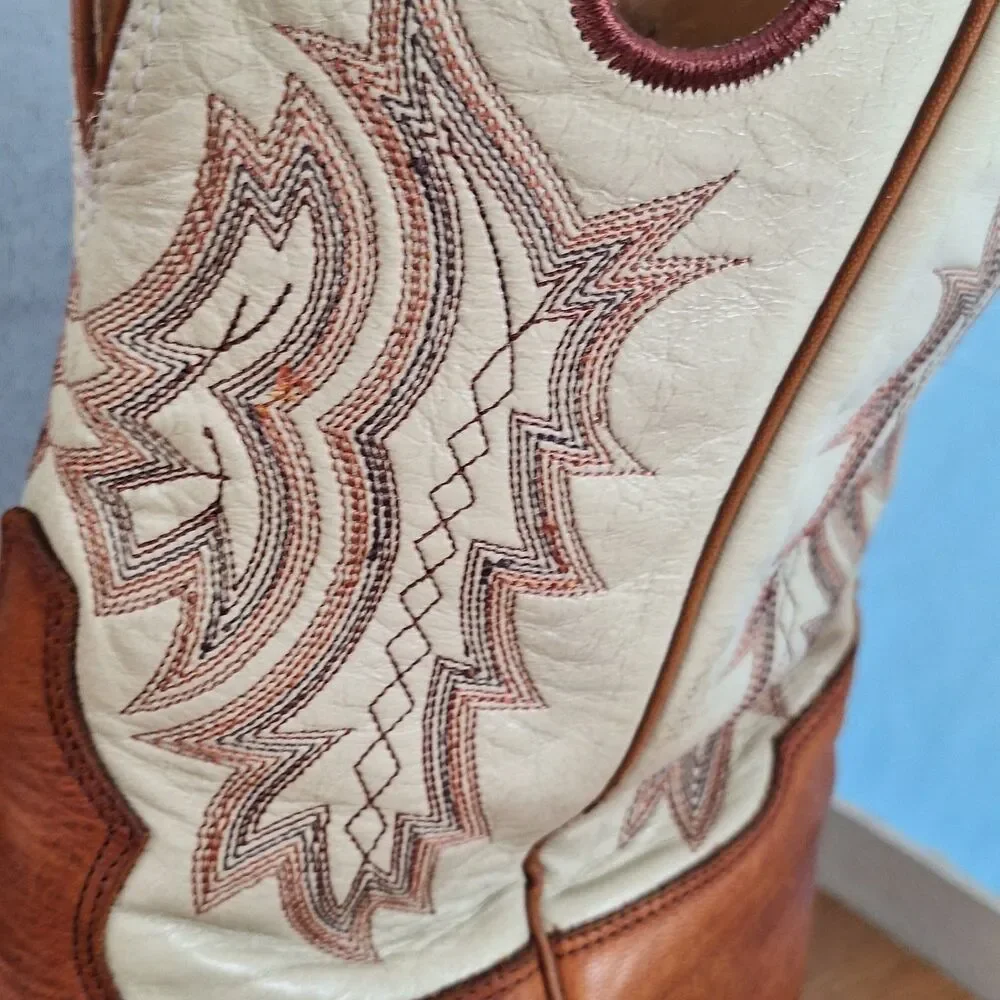 Tony Lama Buckaroo Men's 11D Western Cowboy Boots Brown Leather Made in USA